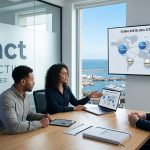 ynct Collective team presenting a global digital real estate and domain acquisition strategy in a modern boardroom